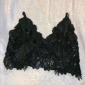 Lace Pattern Crop Top